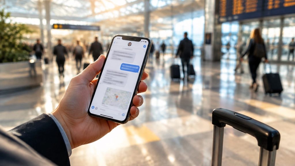 Passager recevant une notification de son chauffeur